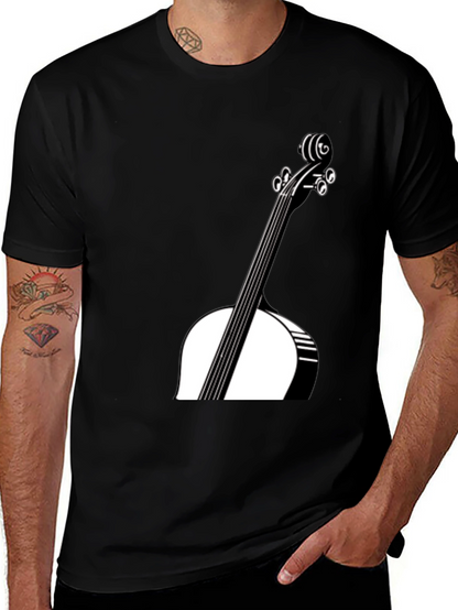 Black Cello Graphic Tee - Musician Style