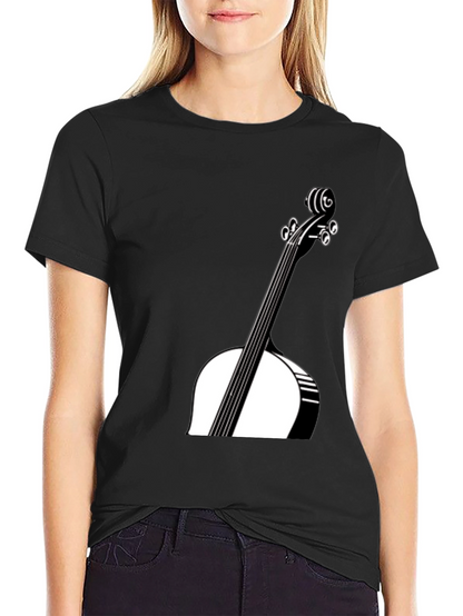 Black Cello Graphic Tee - Musician Style