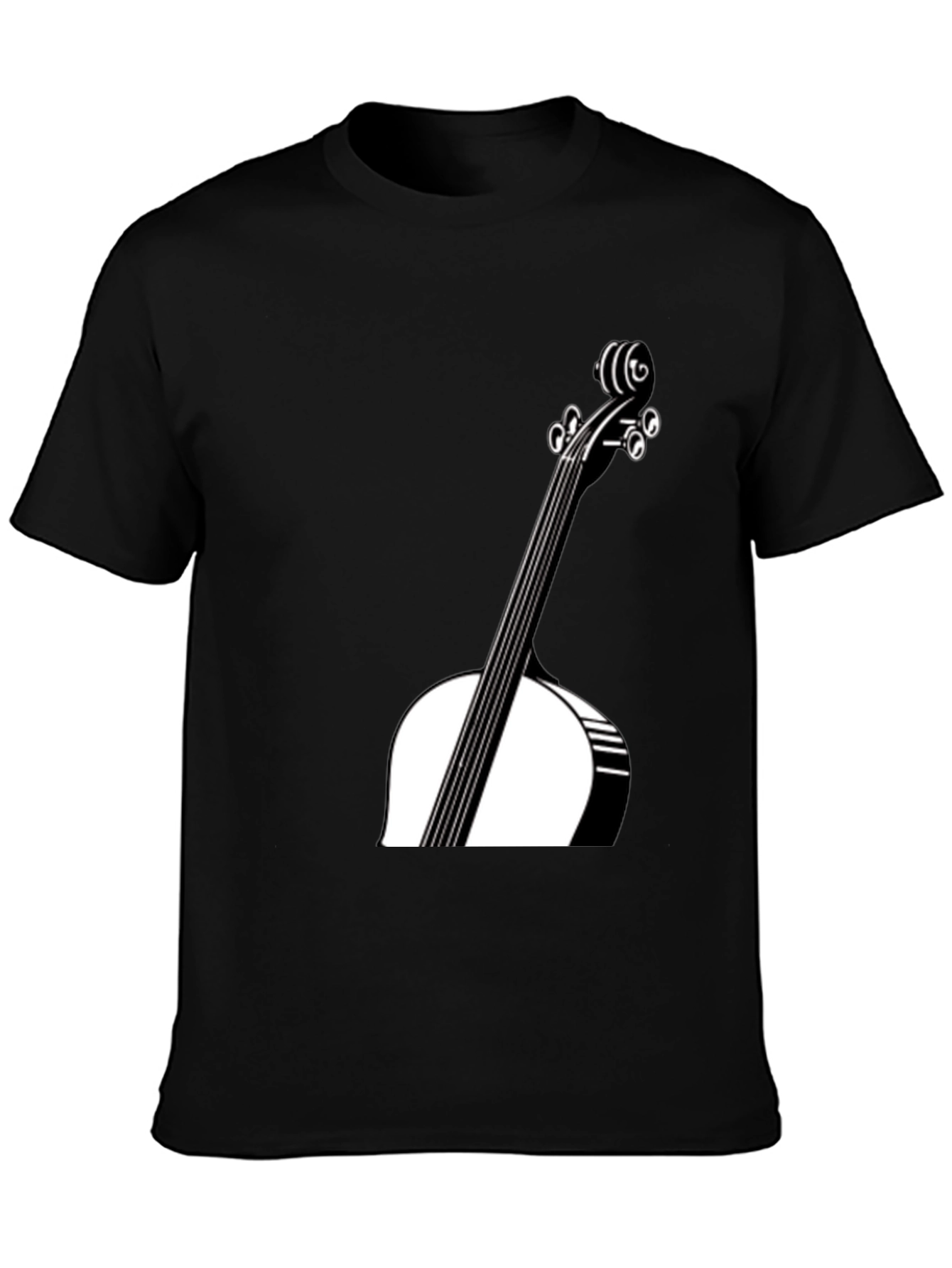 Black Cello Graphic Tee - Musician Style