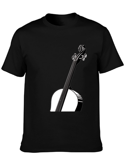 Black Cello Graphic Tee - Musician Style