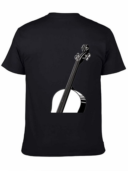Black Cello Graphic Tee - Musician Style