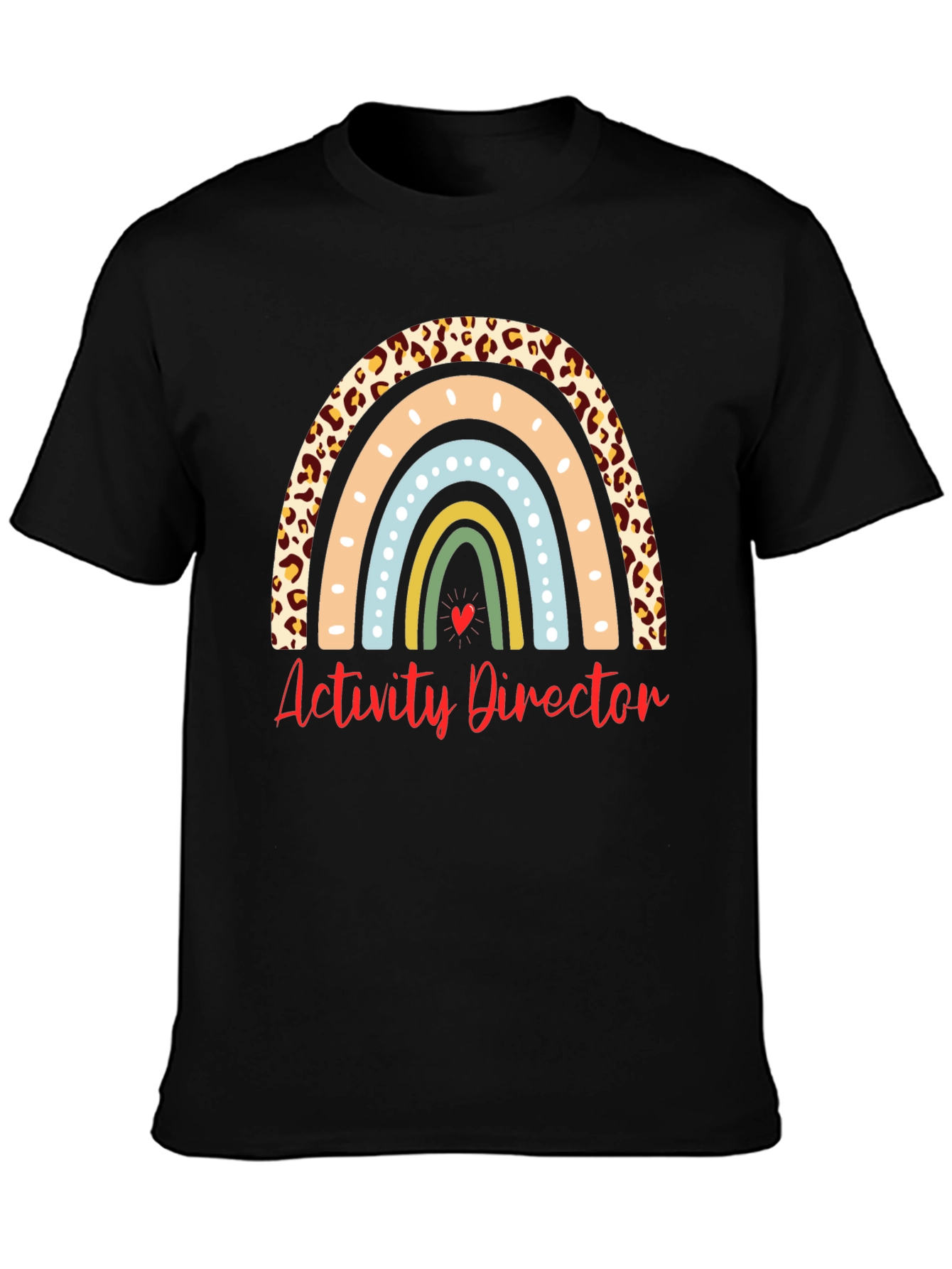 Activity Director Rainbow Leopard Print T-Shirt