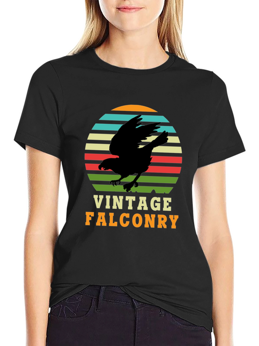 Vintage Falconry Graphic Tee - Retro Bird Lover T-Shirt