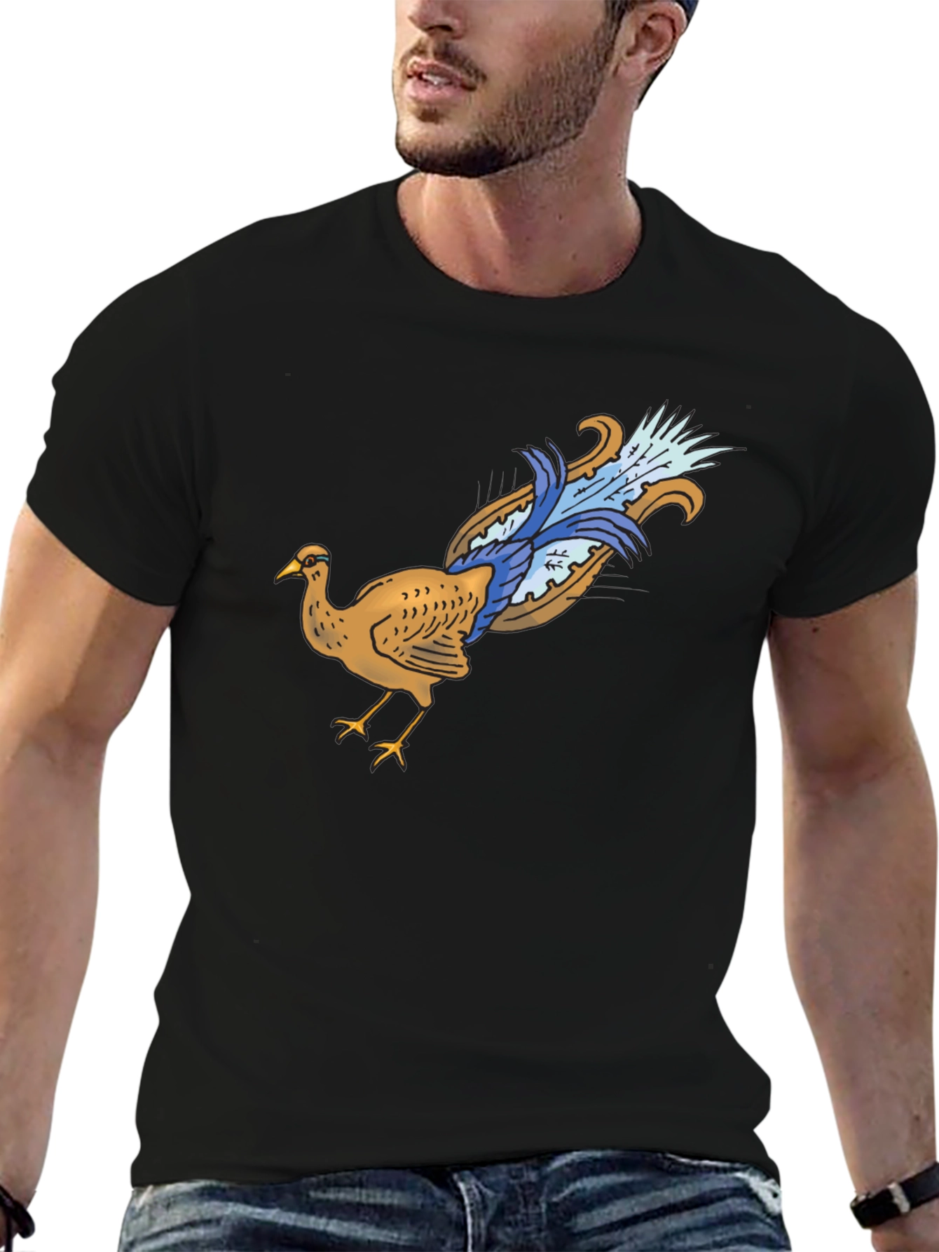 Bird Graphic Black T-Shirt