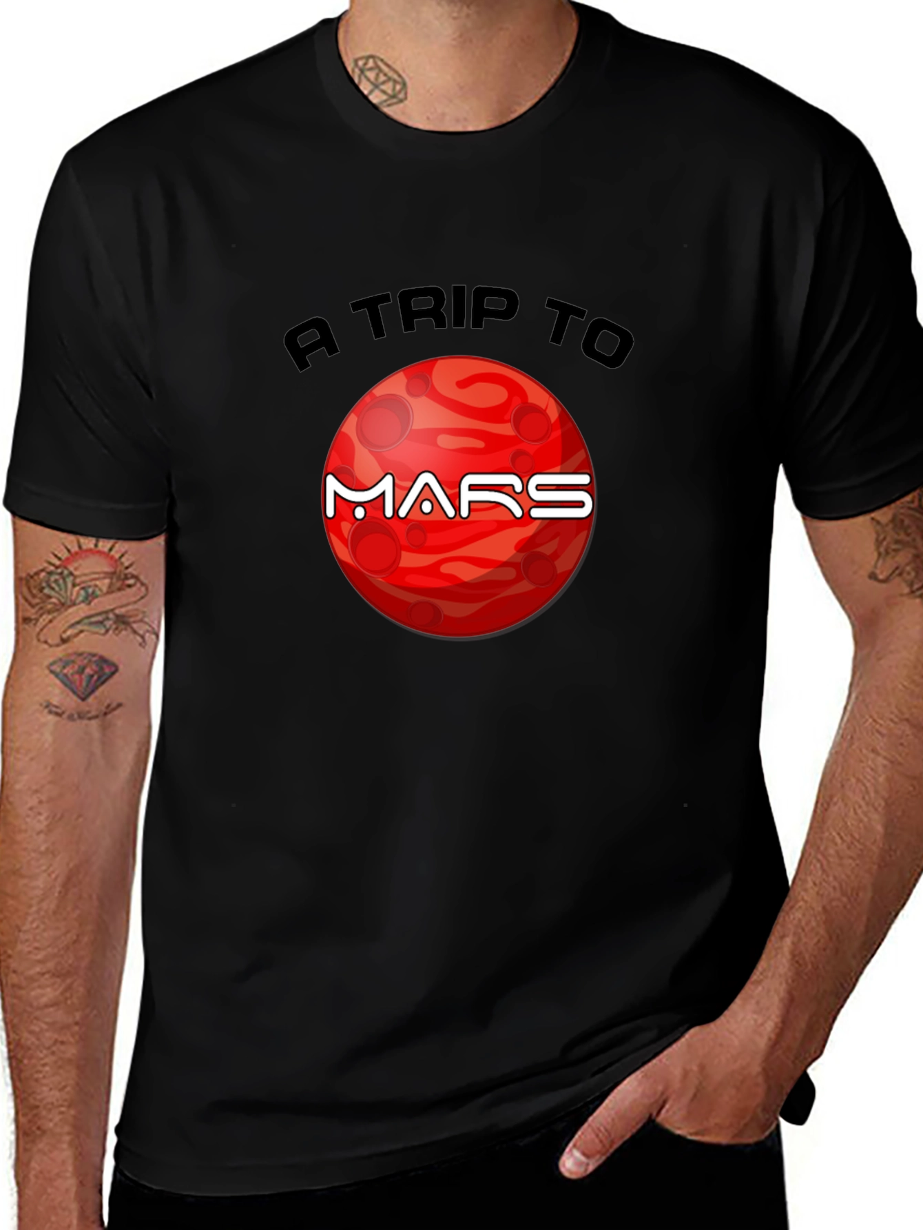 A Trip to Mars Graphic T-Shirt - Black