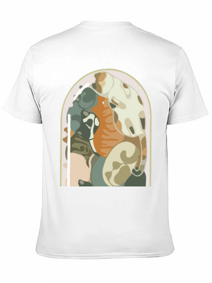 Abstract Art Graphic Tee - Black Cotton Shirt
