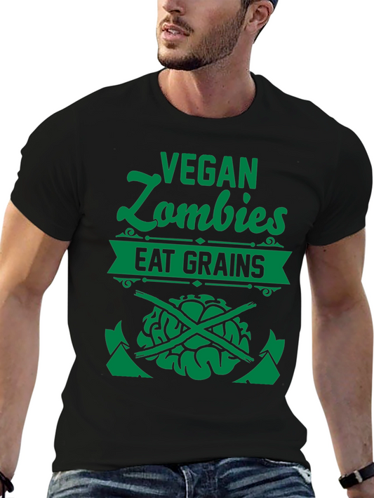 Vegan Zombie Eat Grains Graphic Tee