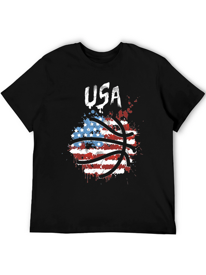 USA Basketball Graphic T-Shirt Patriotic Design