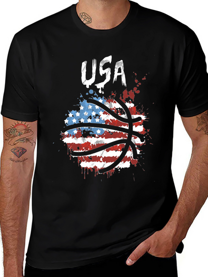 USA Basketball Graphic T-Shirt Patriotic Design