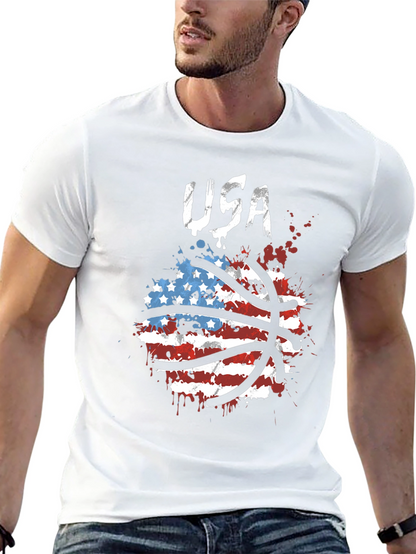 USA Basketball Graphic T-Shirt Patriotic Design