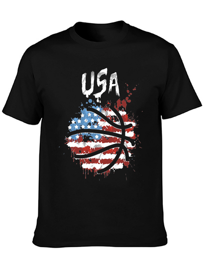 USA Basketball Graphic T-Shirt Patriotic Design