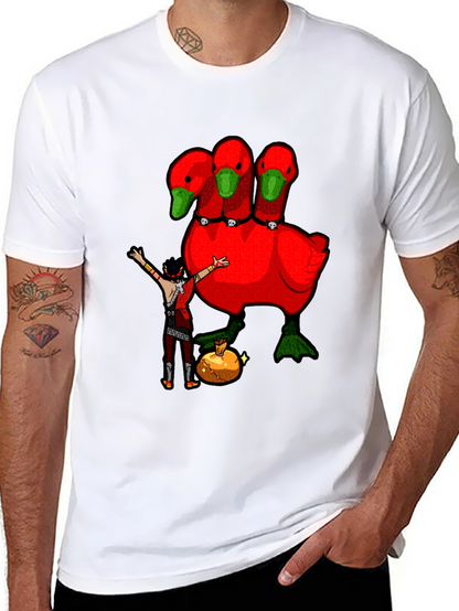 Three-Headed Goose Graphic T-Shirt
