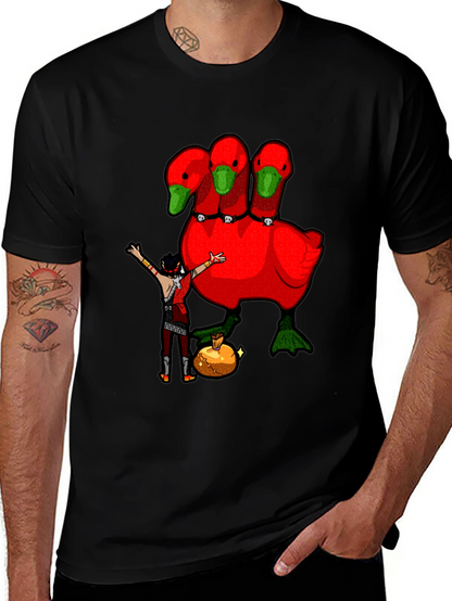 Three-Headed Goose Graphic T-Shirt