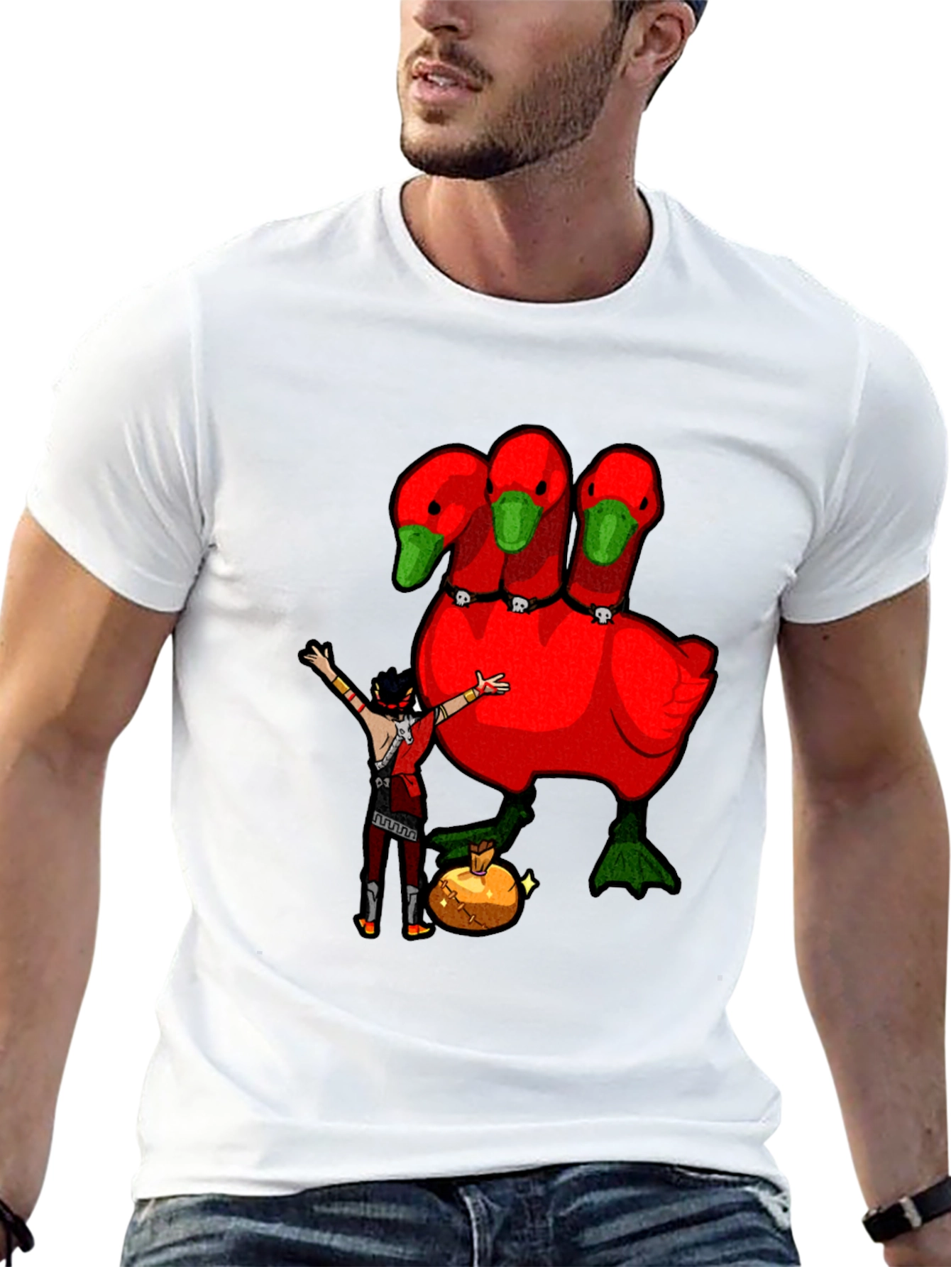 Three-Headed Goose Graphic T-Shirt