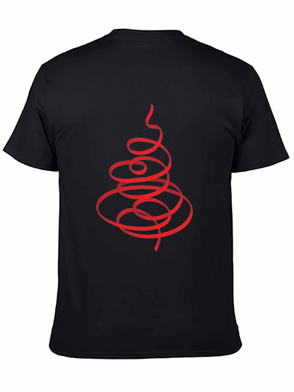 Abstract Christmas Tree Black T-Shirt