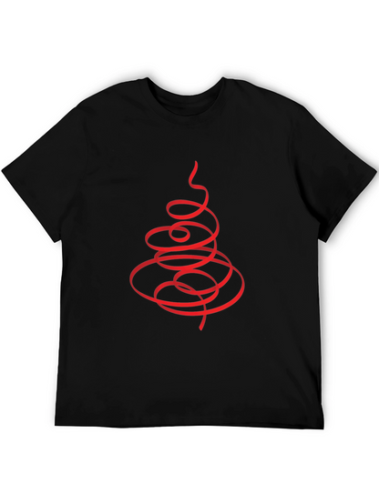 Abstract Christmas Tree Black T-Shirt