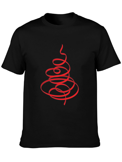 Abstract Christmas Tree Black T-Shirt