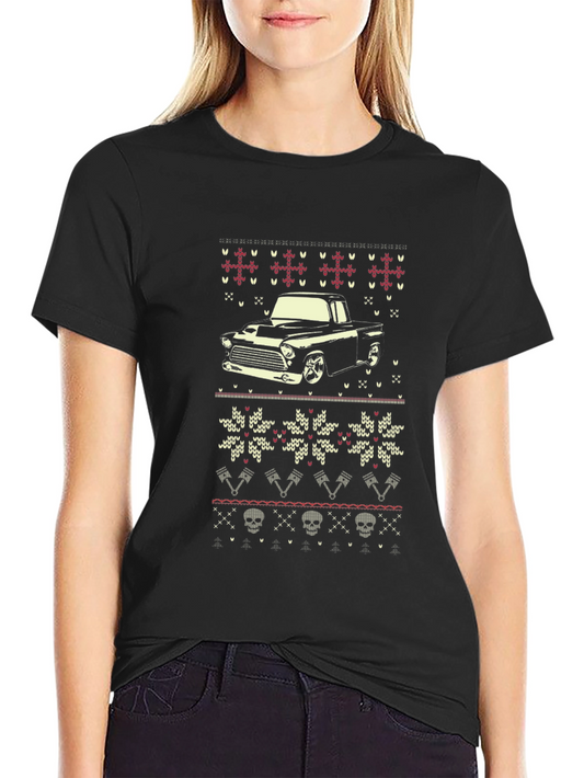 Vintage Truck Ugly Christmas Sweater Style T-Shirt
