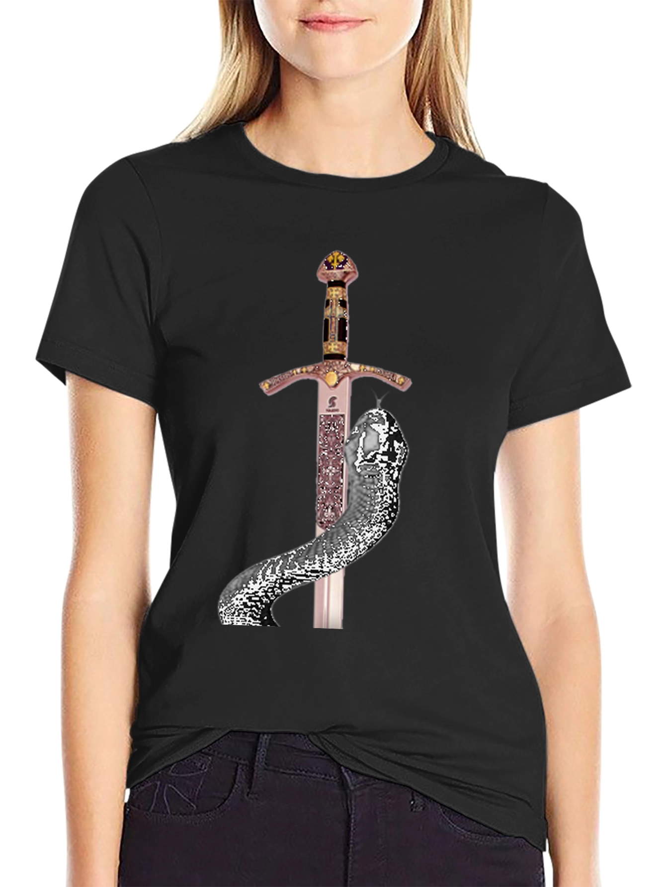 Sword & Serpent Graphic Tee - Unique Design