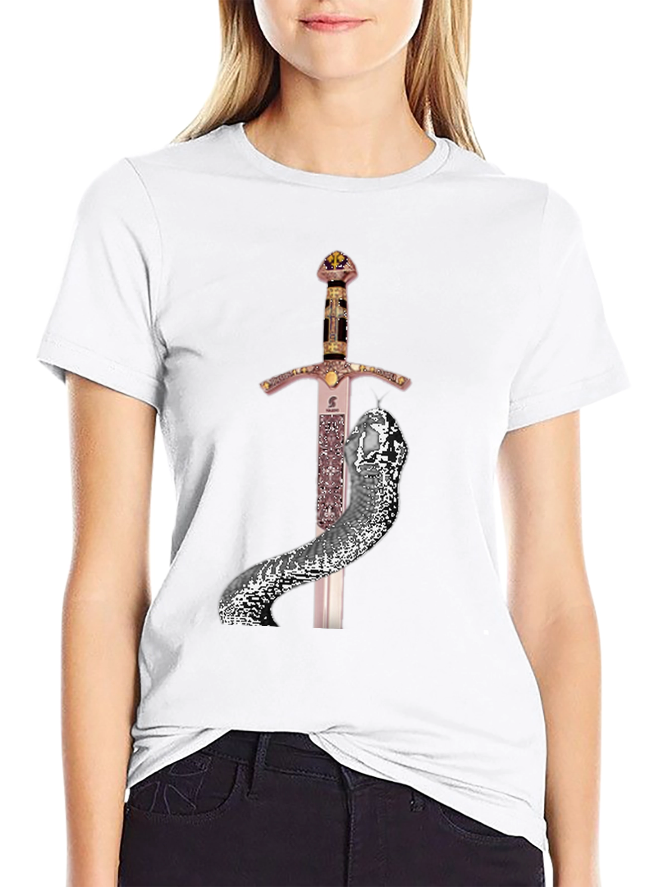 Sword & Serpent Graphic Tee - Unique Design