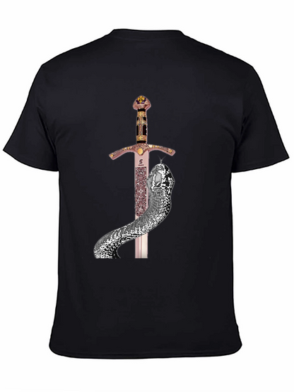Sword & Serpent Graphic Tee - Unique Design