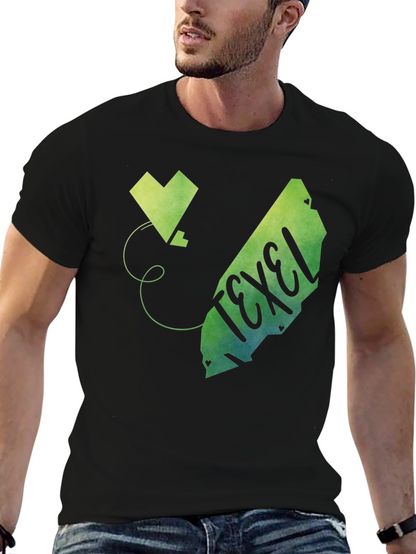 Texel Island Black T-Shirt with Graphic Print