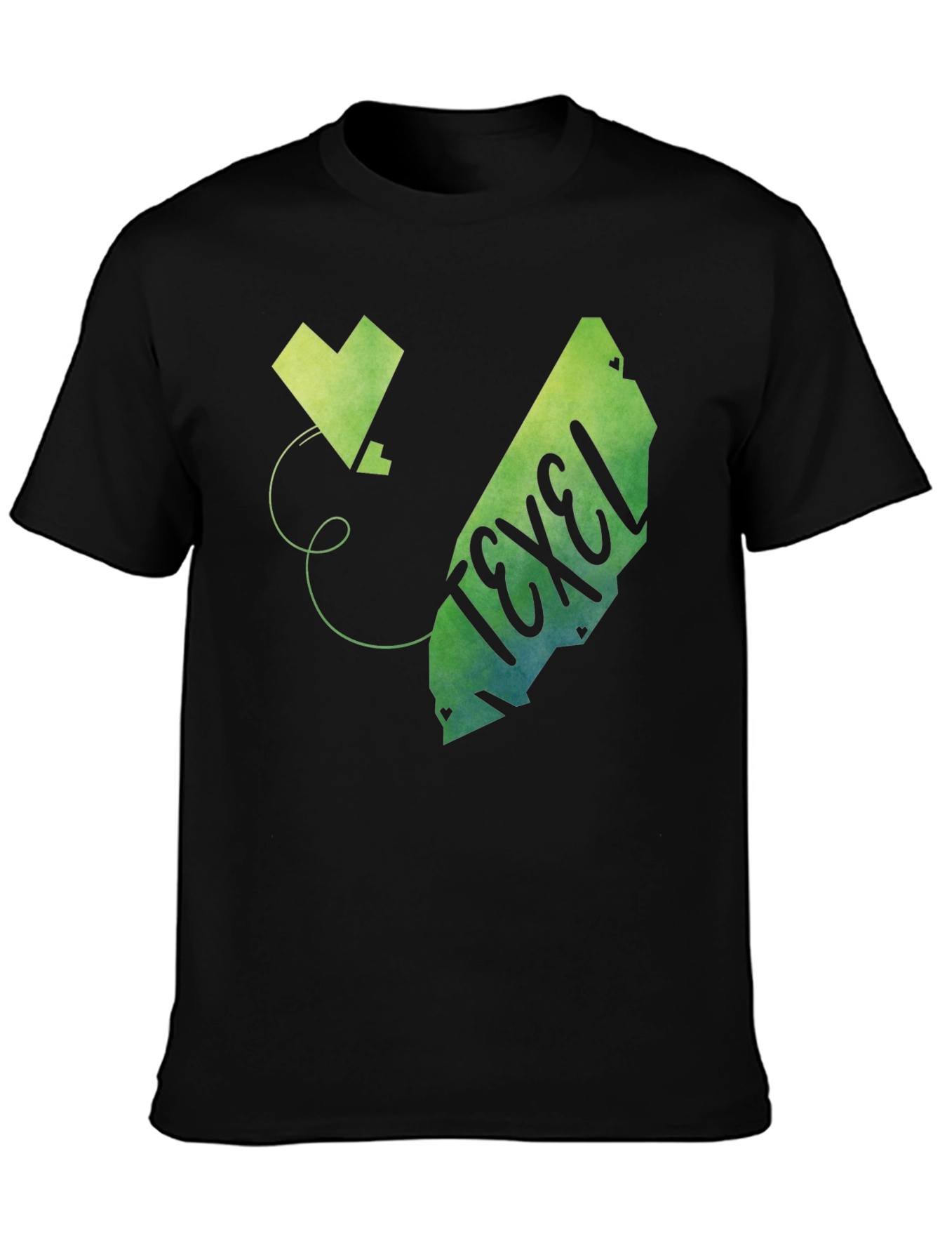 Texel Island Black T-Shirt with Graphic Print