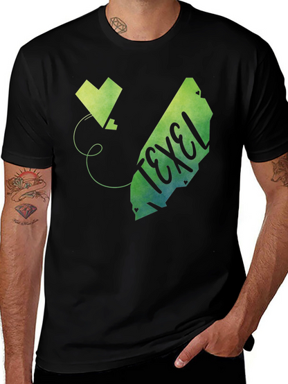 Texel Island Black T-Shirt with Graphic Print
