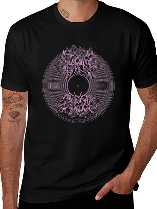 Vinyl Record Soundwave Graphic Tee - Black