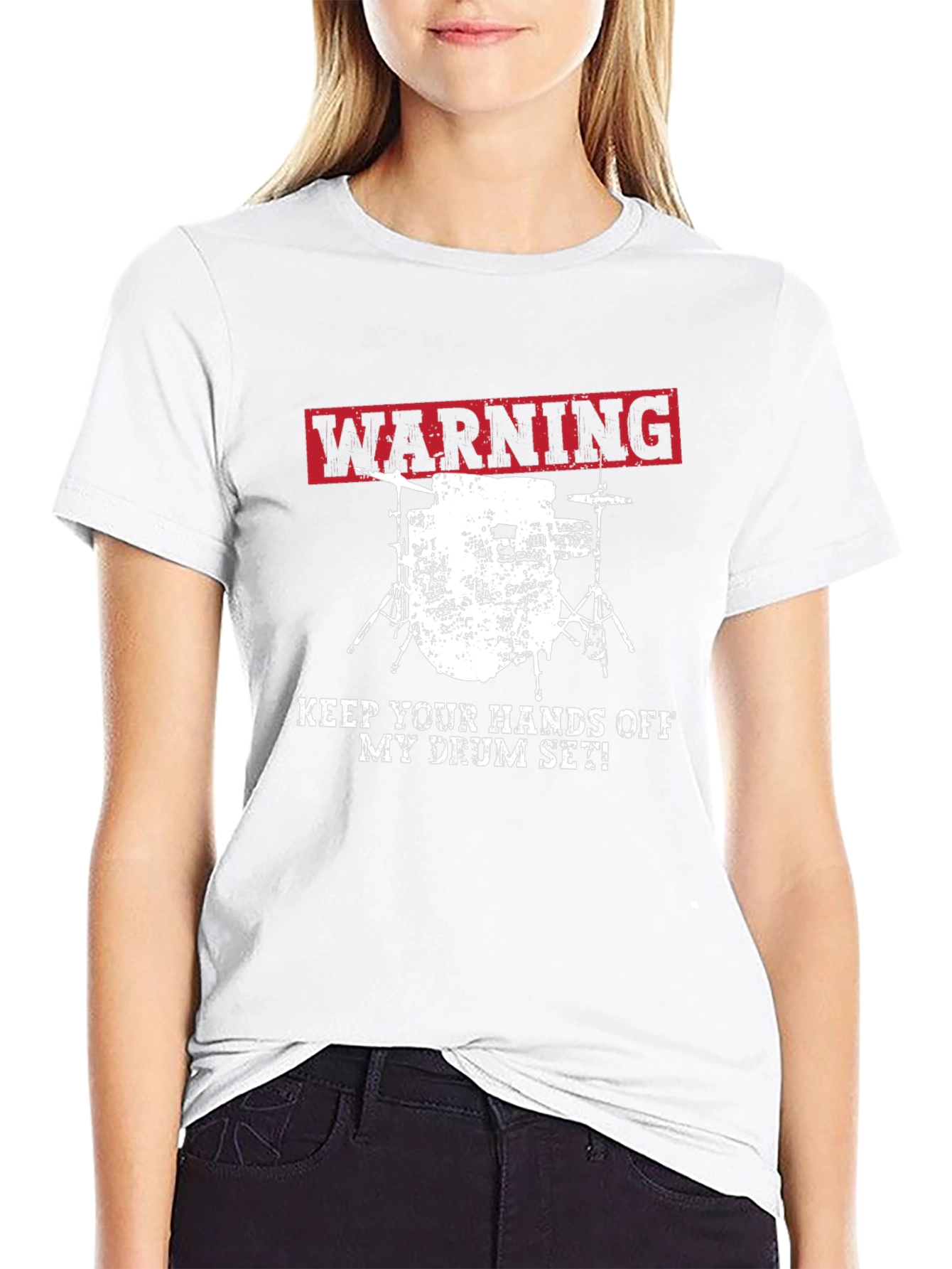 Warning Keep Hands Off Drum Set T-Shirt
