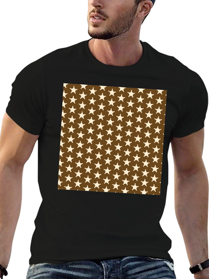Star Pattern Black T-Shirt