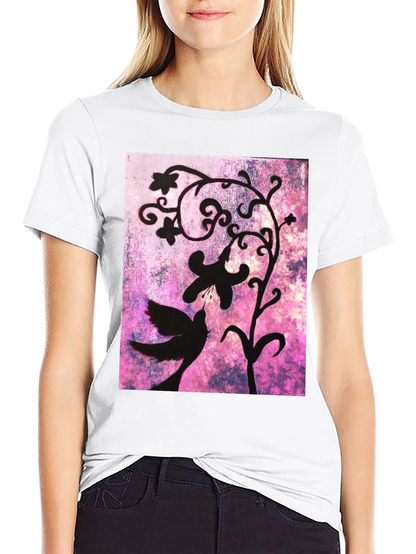 Bird & Floral Silhouette Graphic Tee