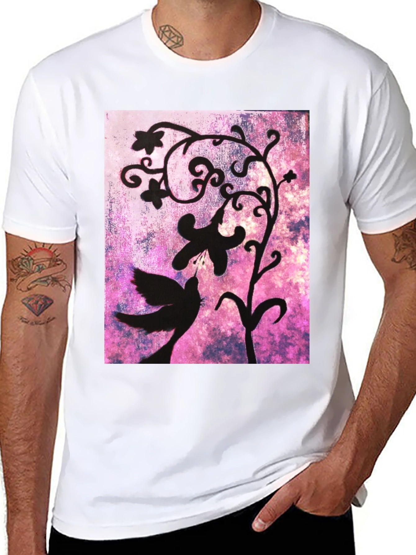 Bird & Floral Silhouette Graphic Tee