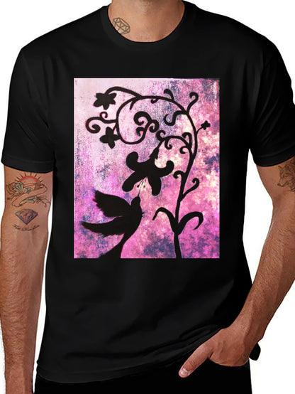 Bird & Floral Silhouette Graphic Tee