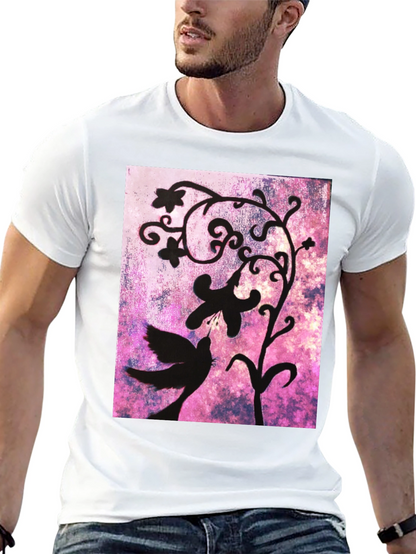 Bird & Floral Silhouette Graphic Tee