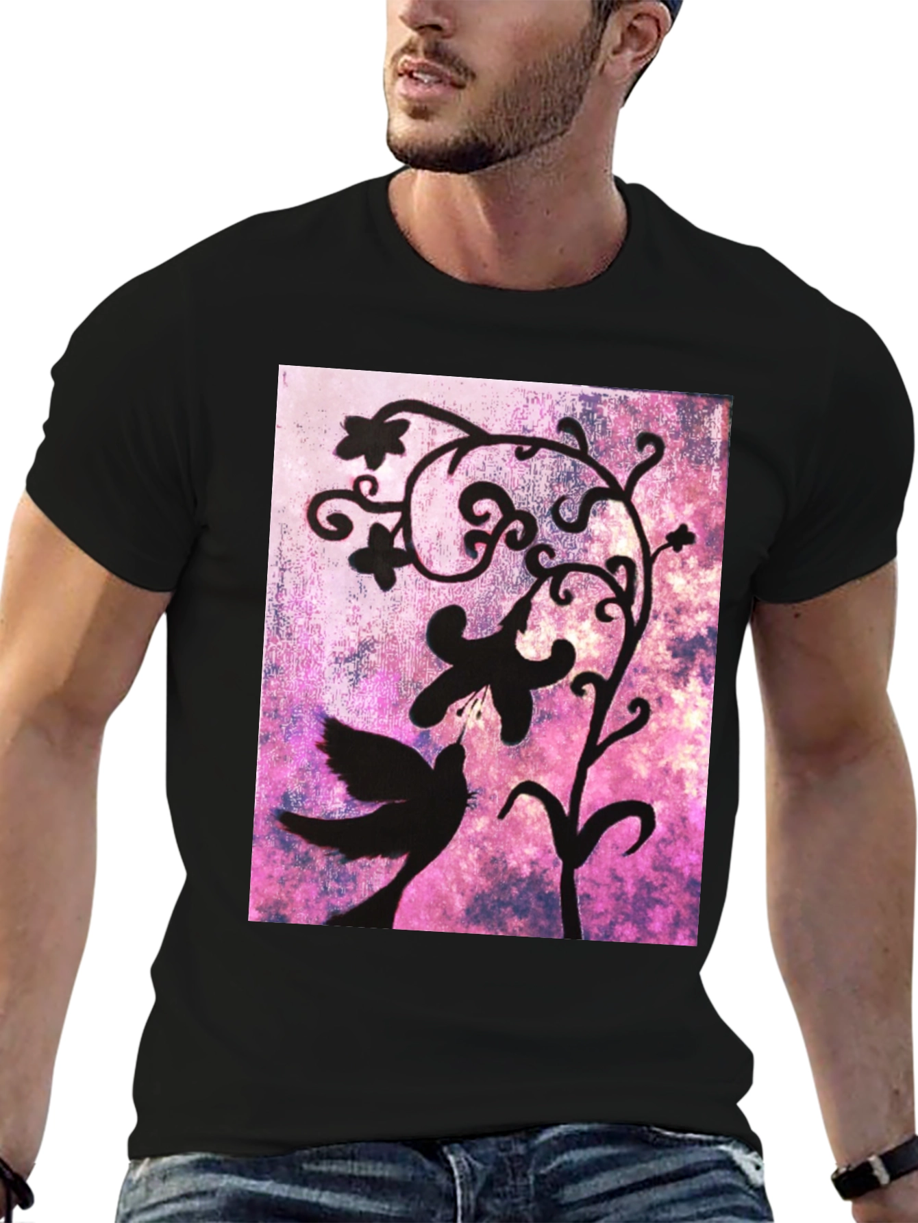 Bird & Floral Silhouette Graphic Tee