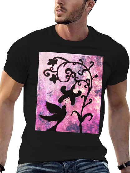 Bird & Floral Silhouette Graphic Tee