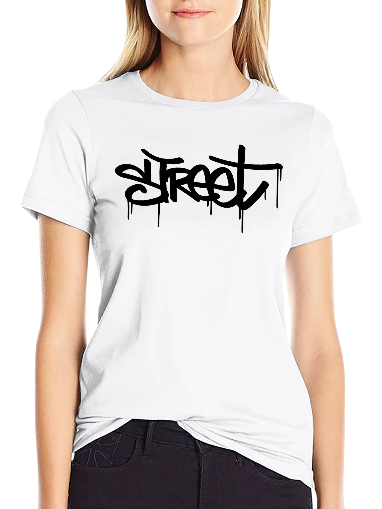 Street Graffiti Style Black T-Shirt