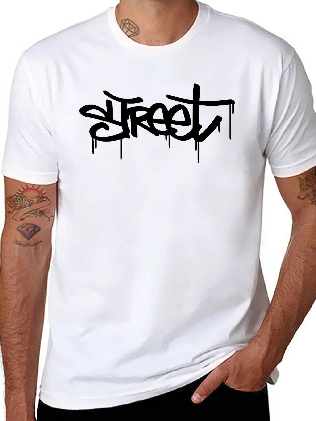 Street Graffiti Style Black T-Shirt