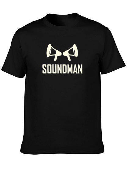Soundman Graphic Tee - Black Cotton T-Shirt
