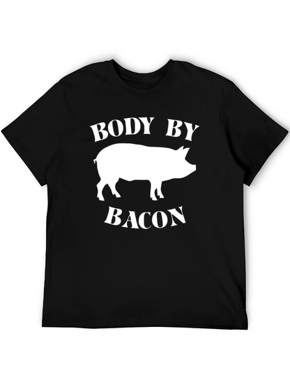 Body by Bacon T-Shirt - Funny Pig Graphic Tee