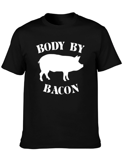 Body by Bacon T-Shirt - Funny Pig Graphic Tee