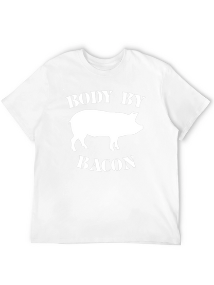 Body by Bacon T-Shirt - Funny Pig Graphic Tee