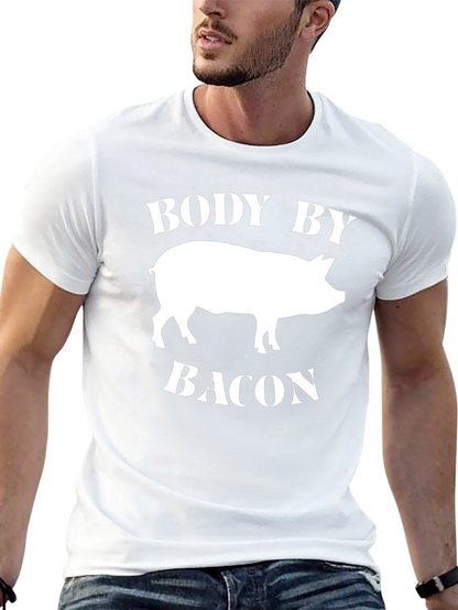 Body by Bacon T-Shirt - Funny Pig Graphic Tee