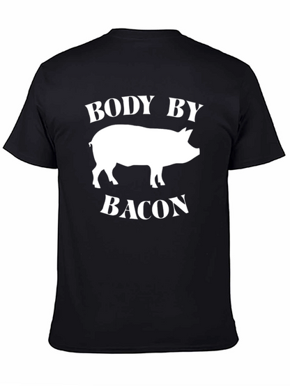 Body by Bacon T-Shirt - Funny Pig Graphic Tee