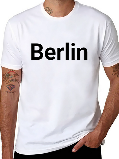 Berlin Text Black T-Shirt Casual Wear