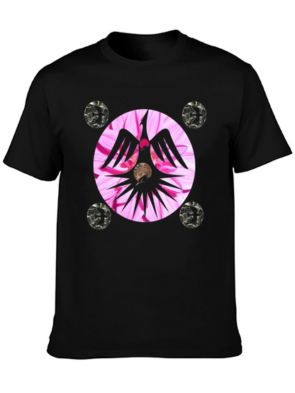 Unique Graphic Tee with Floral Phoenix Design