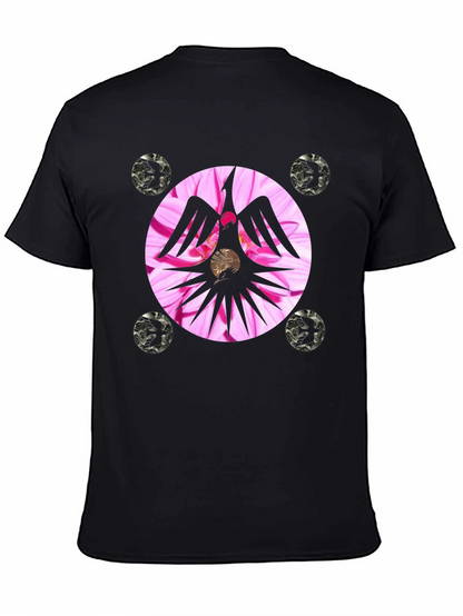Unique Graphic Tee with Floral Phoenix Design