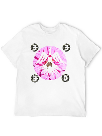 Unique Graphic Tee with Floral Phoenix Design