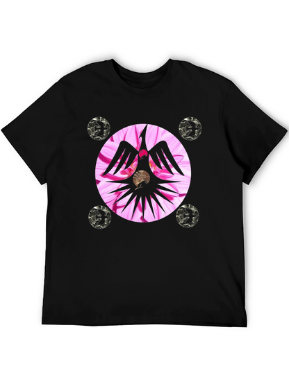 Unique Graphic Tee with Floral Phoenix Design
